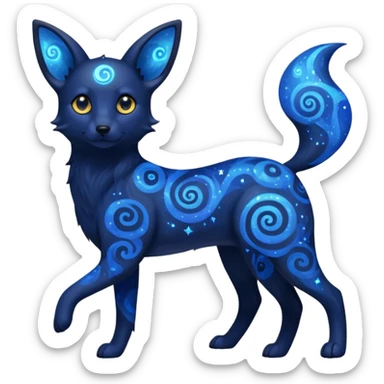 Dark-Deep-Cobalt-Blue Nebulae Starry Sparkly Swirly-patterned Star-patterned Umbreon-spirit sticker