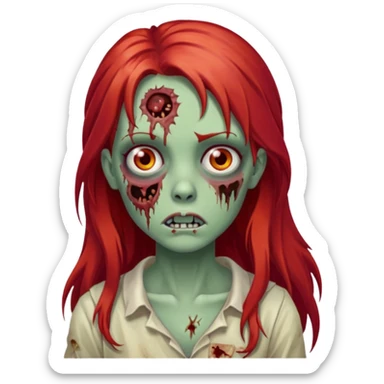 Zombie girl franja ruiva cabelo comprido  sticker