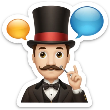 Fancy man with top hat and mustache and wearing monocle, and having a speech bubble saying, “it is so” sticker