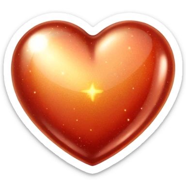 Romantic reddish-golden warm-colored sparkling Valentines vintage aesthetic object  sticker