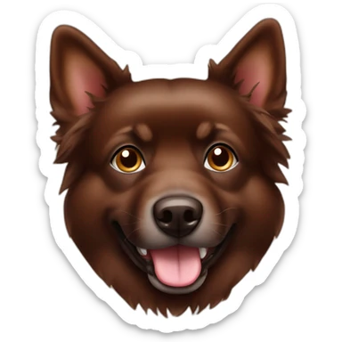 Spitz dog full face chocolate brown dog  sticker