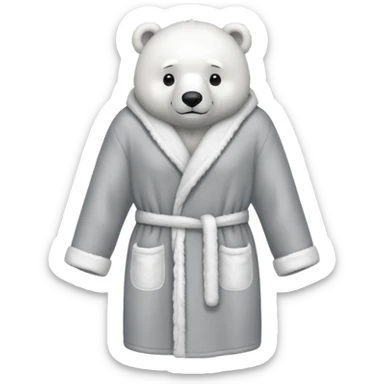 grey shower robe with polar bear faces on it  sticker