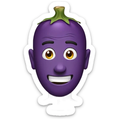 Surprised man with eggplant sticker