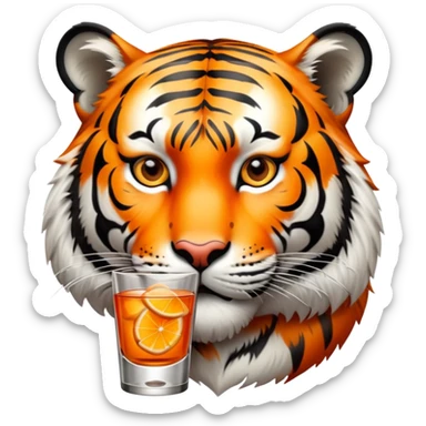 tigre che beve vodka sticker