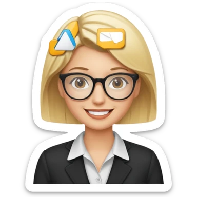 Blonde marketing agent with glasses sticker