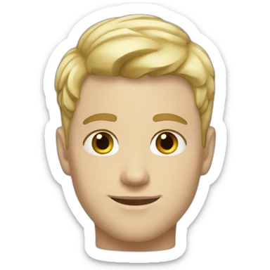 26 year old white British male with short blonde hair sticker