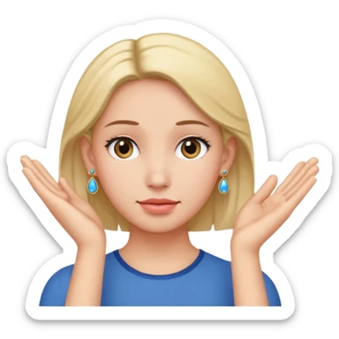 Patting head and wearing earrings  sticker