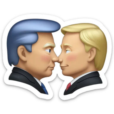 trump-and-putin-kissing,-lgbtq+ friendly, positivity, inclusiveness sticker