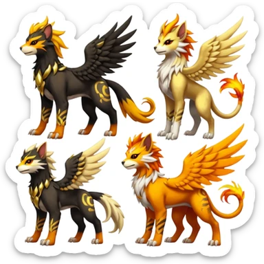 Houndoom-Solgaleo-Tigress-Luxray-Trico-Gryphon-fusion (full body) sticker