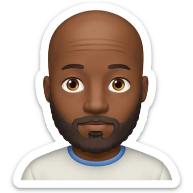 African American male bald salt & pepper beard sticker