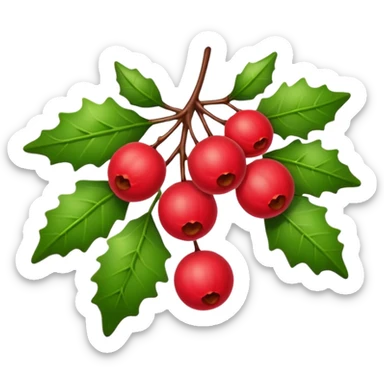 red christmas mistletoe sticker