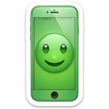 mobile phone emoji, modern smartphone, bright green sticker