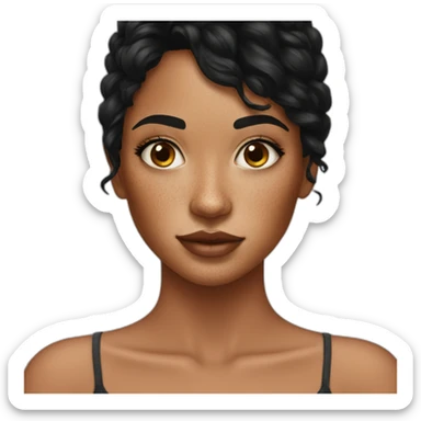 freckles girl blackhair sticker