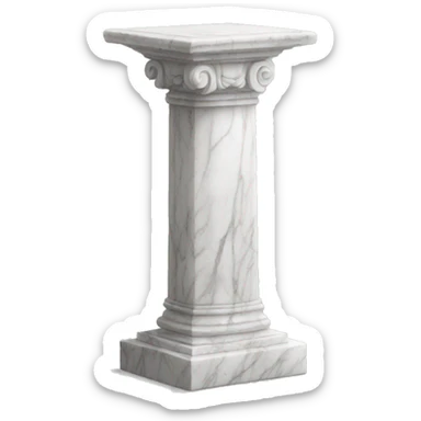 a white marble pedestal sticker