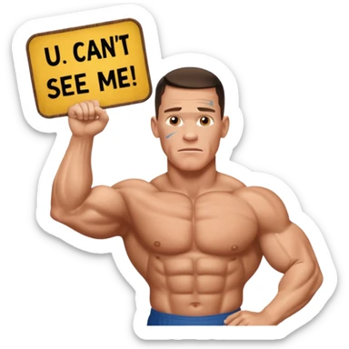 Jhon cena with sign u can see me sticker