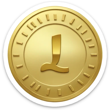 A golden coin with the letters i and Q sticker