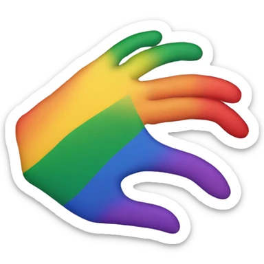 Palm down emoji with lgbt colors sticker