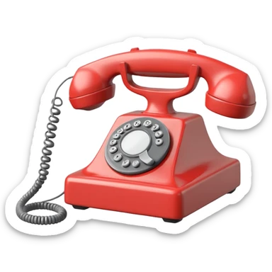 Minimalist emoji-style sticker of an old phone receiver with no signal waves, cracked and floating. Desaturated tones.
 sticker