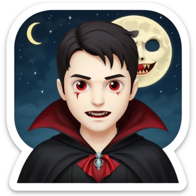 Un vampiro o vampira bajo la luna sticker