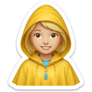girl with rain poncho sticker