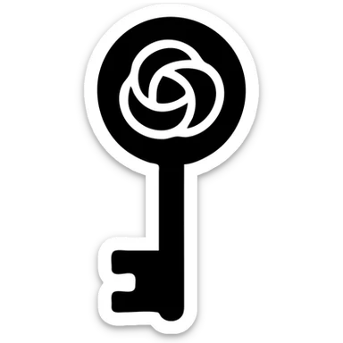 rose gold key, minimal style sticker