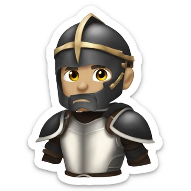 gladiator white human male in black armor rpg fantasy  sticker