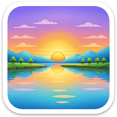 nature, sunrise on a river sticker