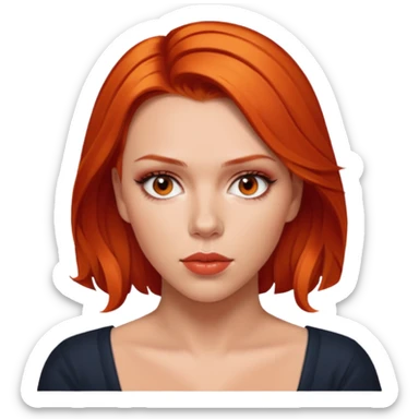 scarlett johansson, orange red sticker