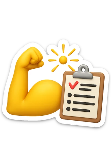 emoji 3d stile iphone che rappresenta lo stimolo che un piano di allenamento da al muscolo 3d sticker