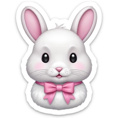 conejo con lazo rosa sticker