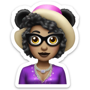 Panda dressed as a drag queen sticker