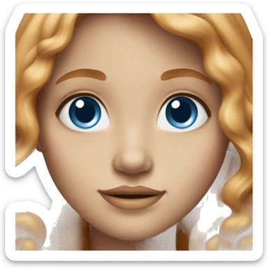 Pretty girl with deep blue eyes and long strawberry blonde hair sticker