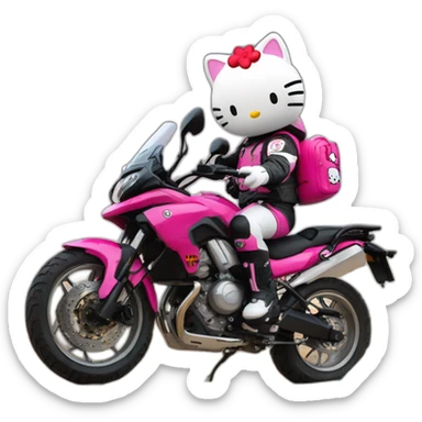 Hello kitty soñando con moto benelli trk 502X sticker
