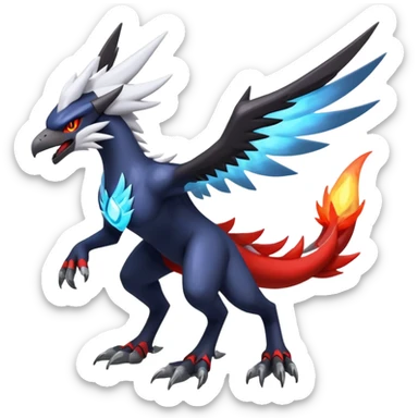 Shiny Dark Nargacuga-Zekrom-Reshiram-Silvally-Noivern-Hybrid (Full body) sticker