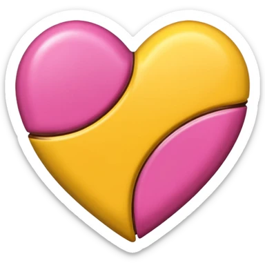 Yellow, Pink and chocolate heart sticker