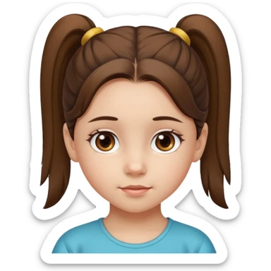 una chica pequeña con una cola de caballo sticker