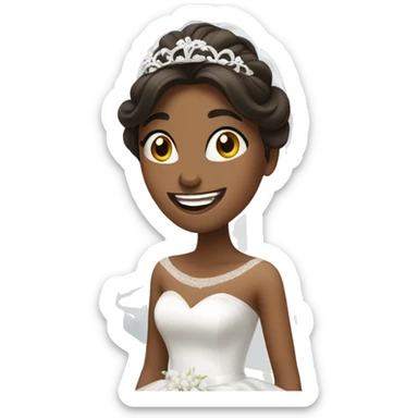 Ecstatic brunetter bride sticker