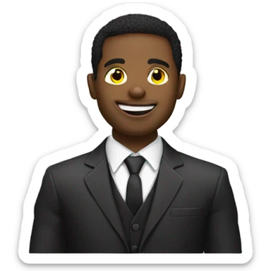 Snapchat black man in suit blinking one eye sticker