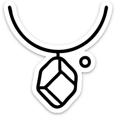 minimalist gold necklace featuring a deep blue stone with white and gray marbling, asymmetrical design, small metallic bead sticker