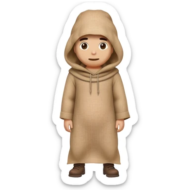 man with burlap sack over head full body standing sticker