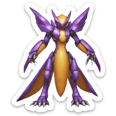 Cool Edgy Godly Futuristic Digimon-Fakemon-Genesect-Reptile full body sticker