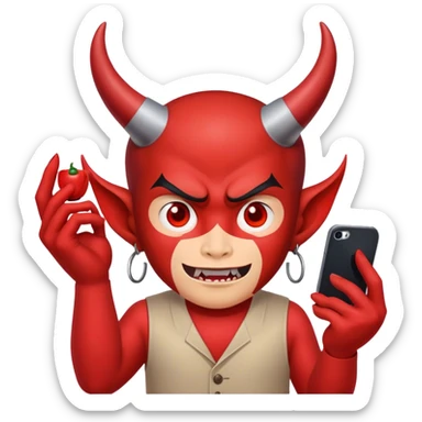 iphone devil face bride who is asian male sticker
