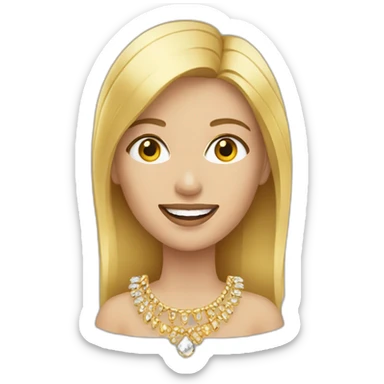 mujer rubia con joyas de oro sticker