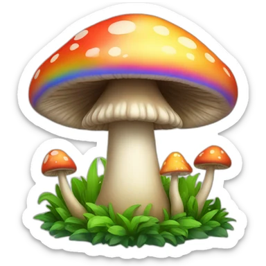 A mushroom with a rainbow had sticker