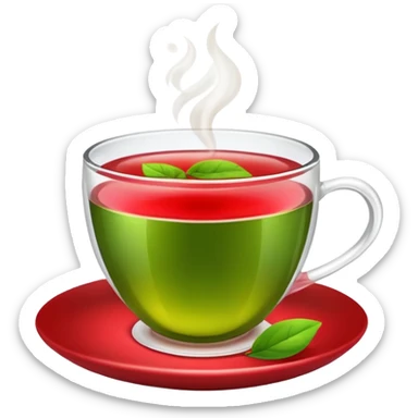 Berry green tea in a steaming cup sticker