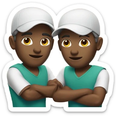 Two male tennis players sticker