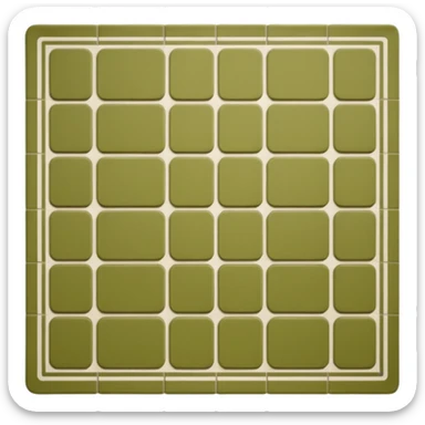 An olive green, long, tiled, top view of a place mat like the one in the image.  sticker