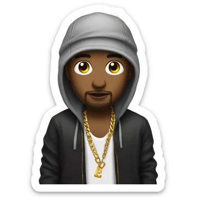 White Rapper with chain sticker