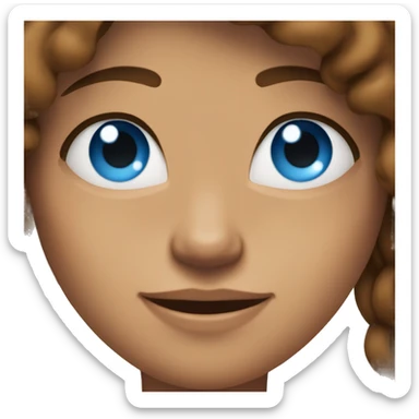 Long, brown hair; blue eyes; tan skin; freckles  sticker