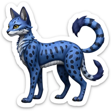 Epic complex knightly divine glorious futuristic detailed dark dusky gloomy deep gothic indigo, realistic Fakémon-Sprigatito-Floragato-Meowscarada-Trico-Sergal-Serval-Vernid-creature (full body) sticker